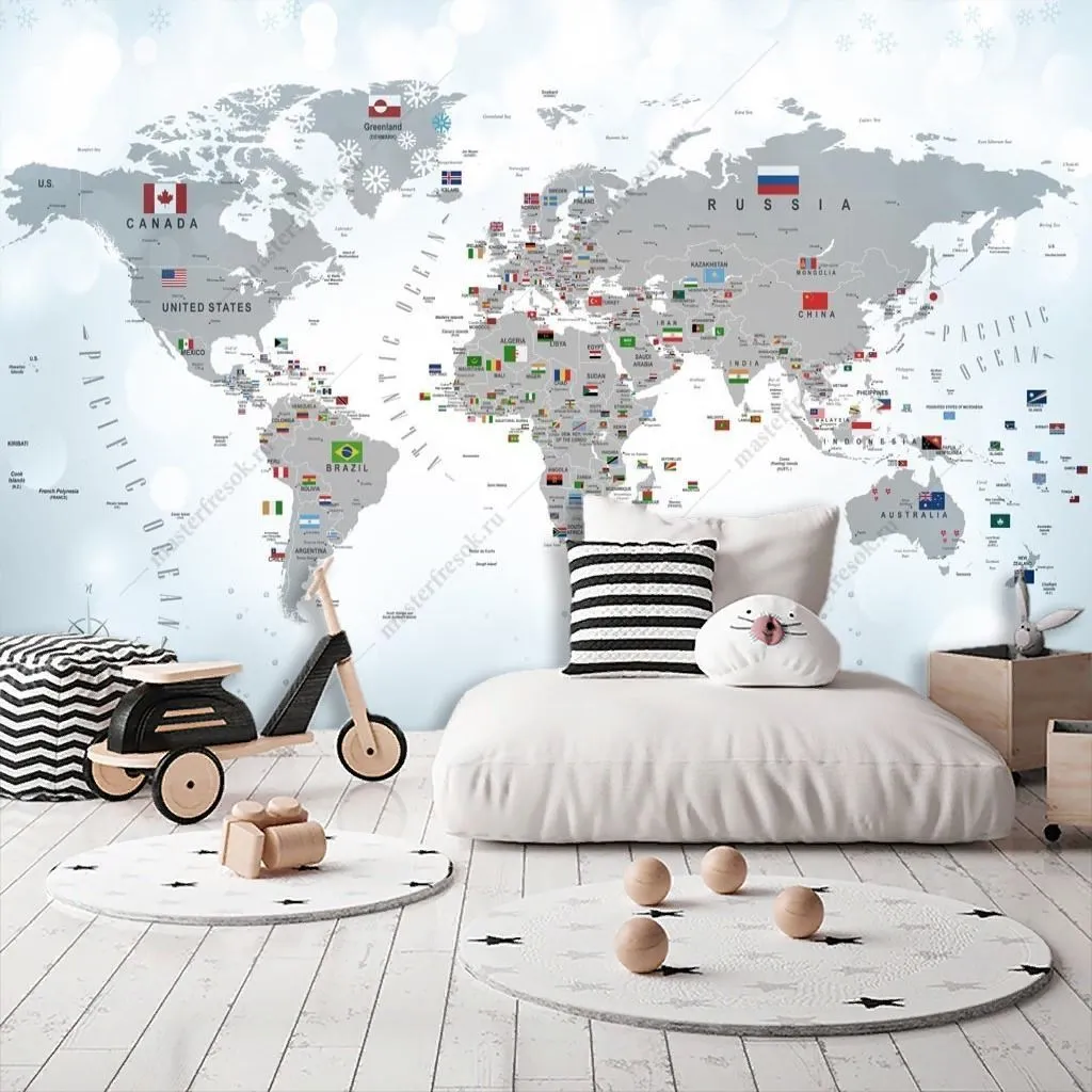 Фотообои Карта на английском языке  14-587