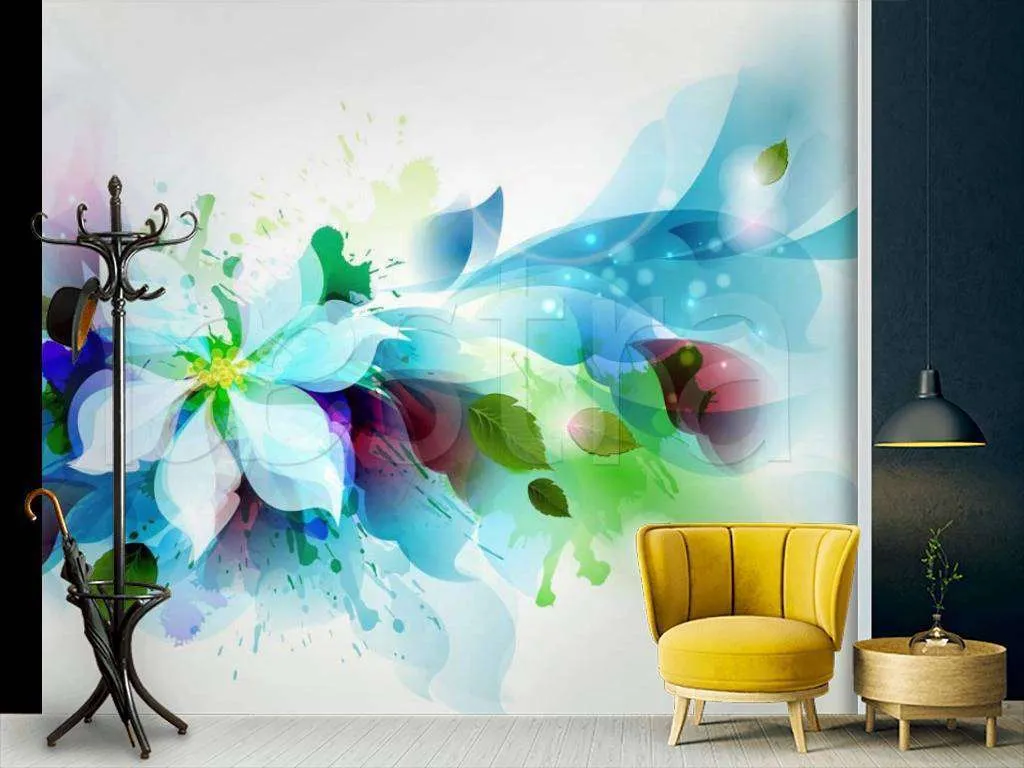 Фотообои Бесшовные обои на стену:  Голубой цветок. Артикул: 4-332  