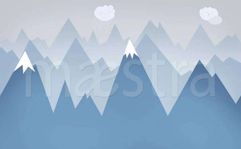 Фотообои в интерьере горы снежные синие  15-152 фото