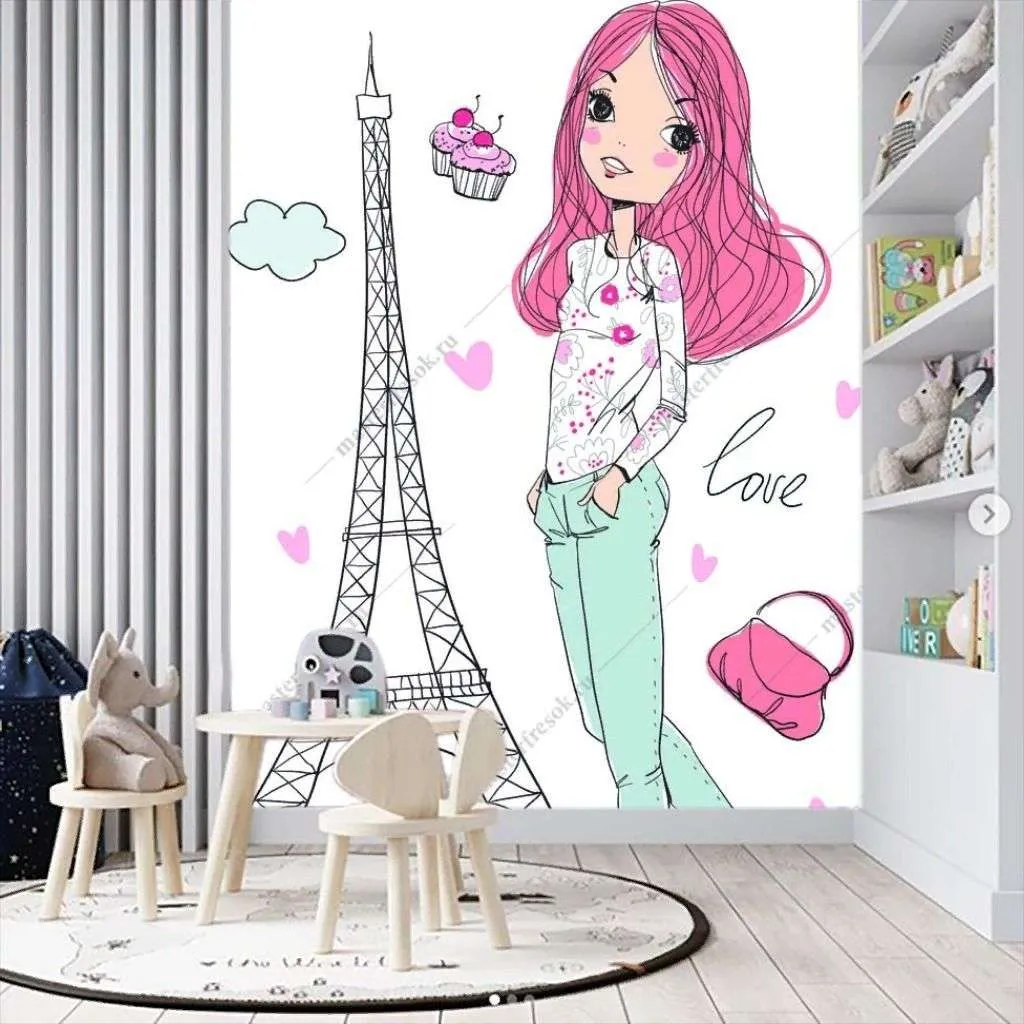 Фотообои Милая девочка париж  12-1255