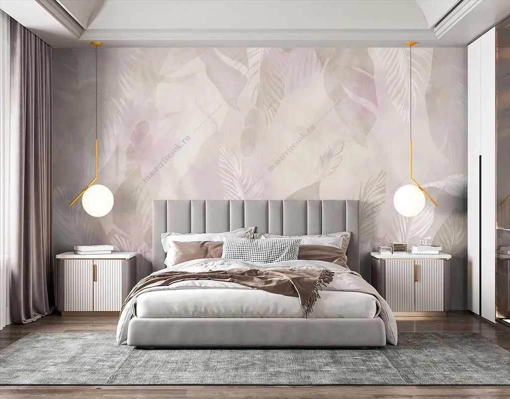 Фотообои в интерьере нежные тропики  14-631 фото