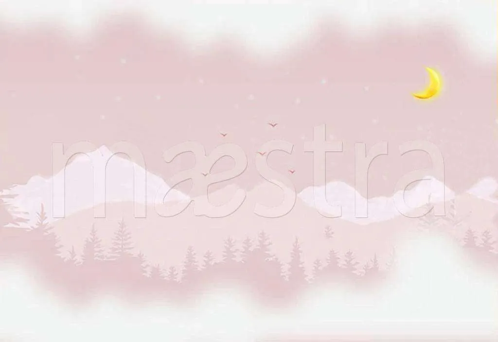 Фотообои в интерьере сказочная ночь в горах  15-265 фото