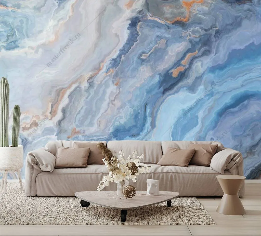 Фотообои Голубой оникс срез  9-1058