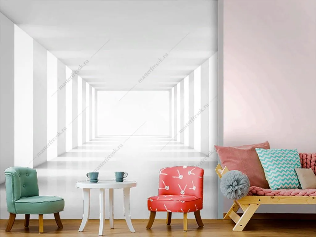 Фотообои в интерьере тоннель световой  10-982 фото