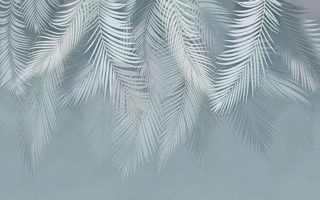 Фотообои в интерьере свисающие листья пальмы  13-244 фото