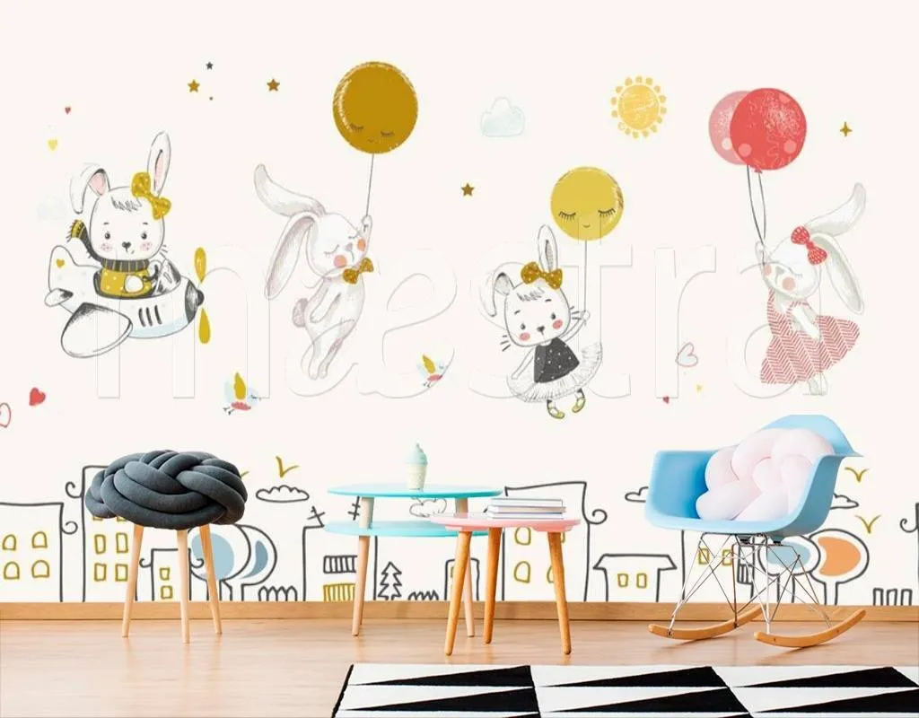 Фотообои в интерьере полет над городом  15-203 фото