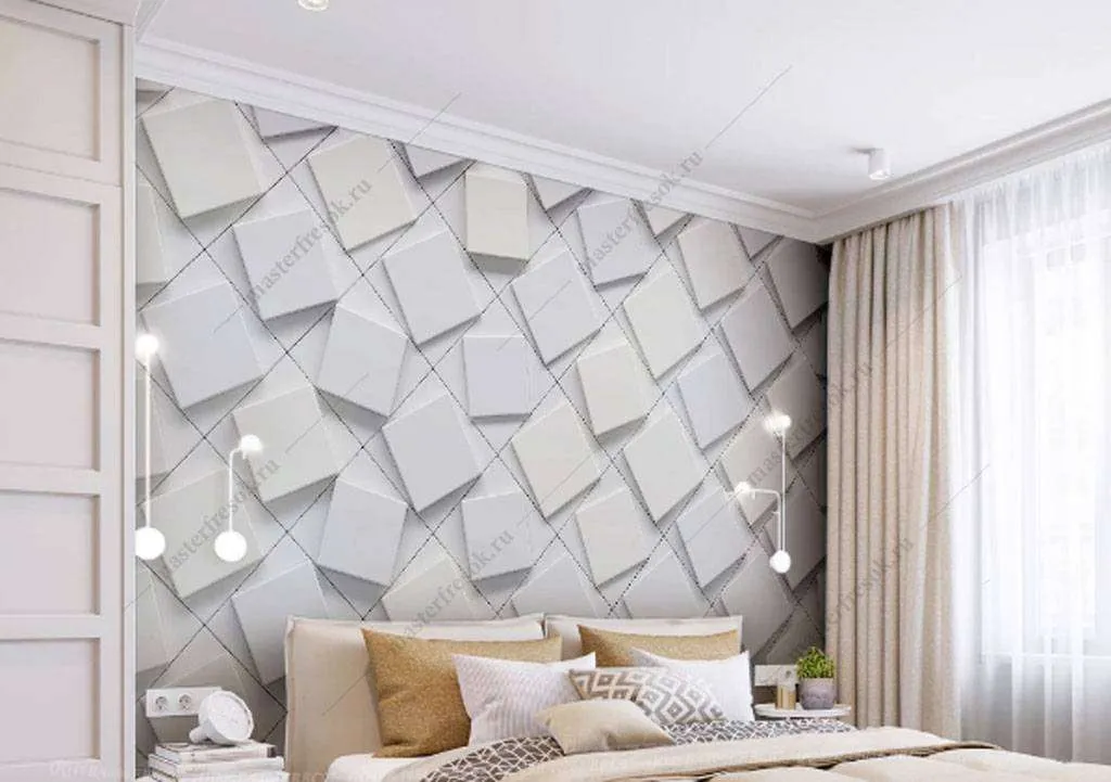 Фотообои в интерьере многоугольник  15-825 фото