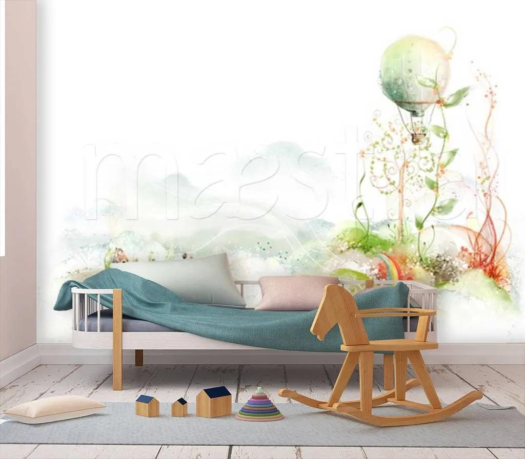 Фотообои Воздушный шар над полем  12-283