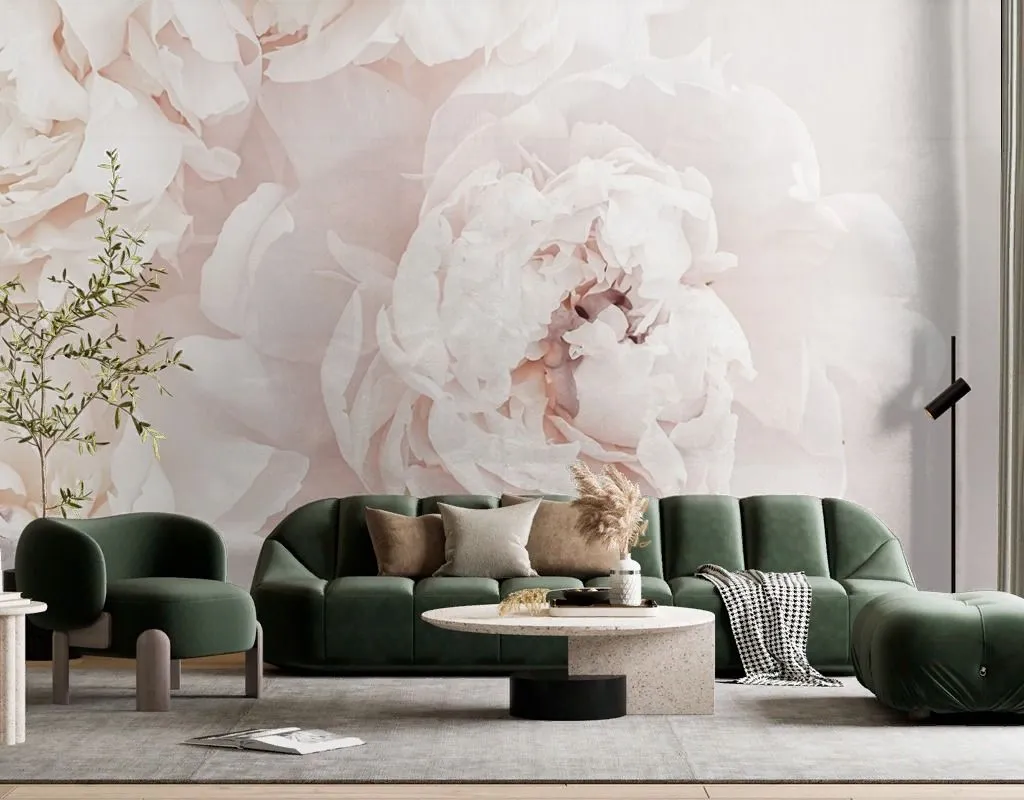 Фотообои в интерьере пион нежный 3д  9-2035 фото