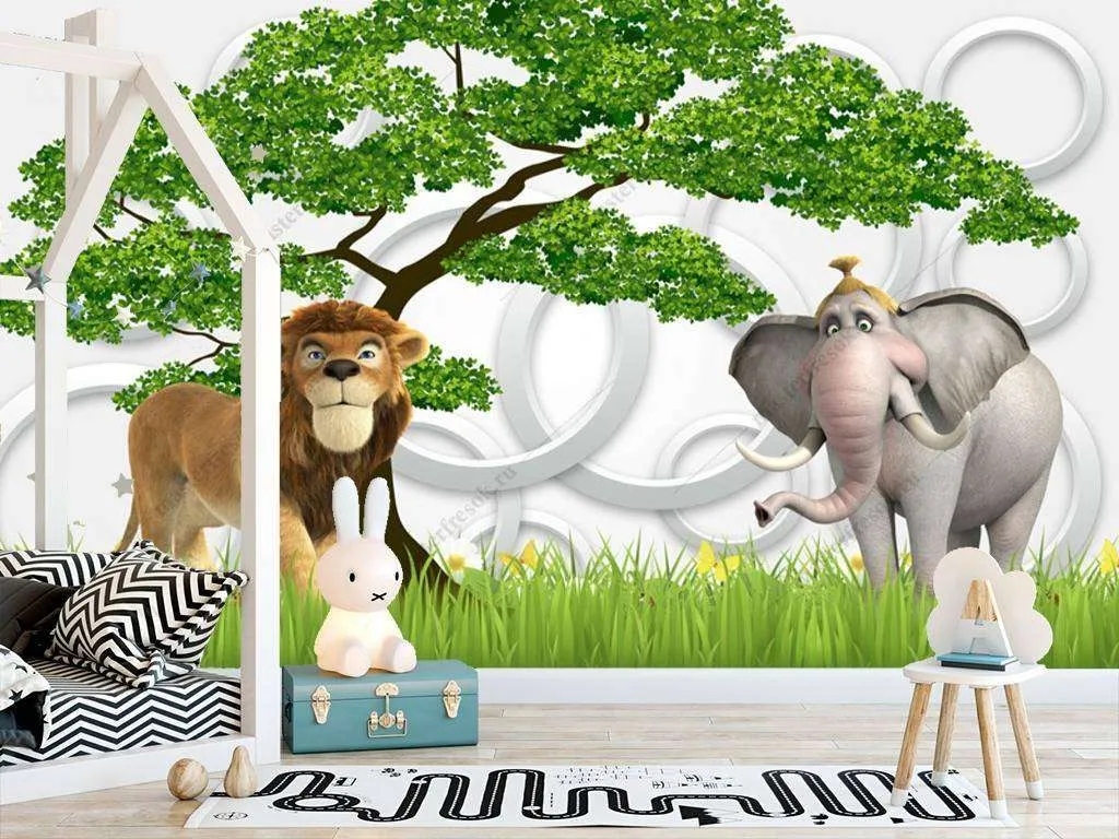 Фотообои в интерьере животные мадагаскара  12-952 фото