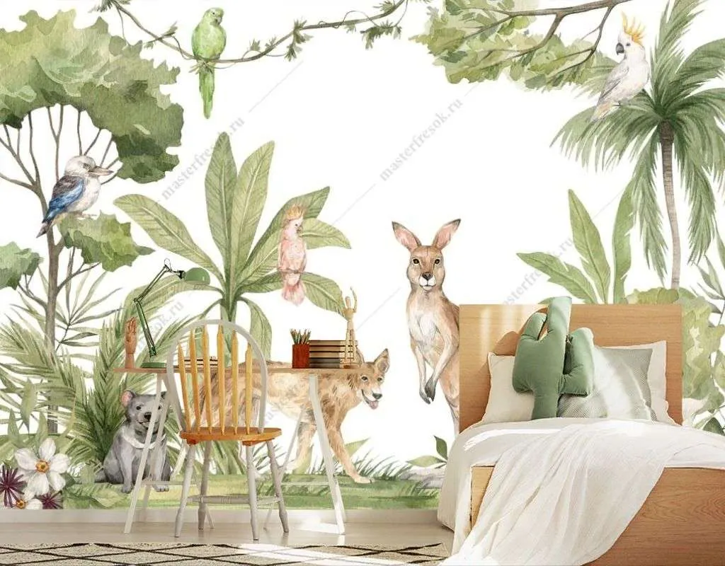 Фотообои в интерьере животные джунглей  14-595 фото