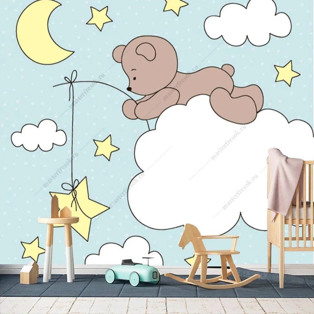 Фотообои Мишка и звезда  12-614