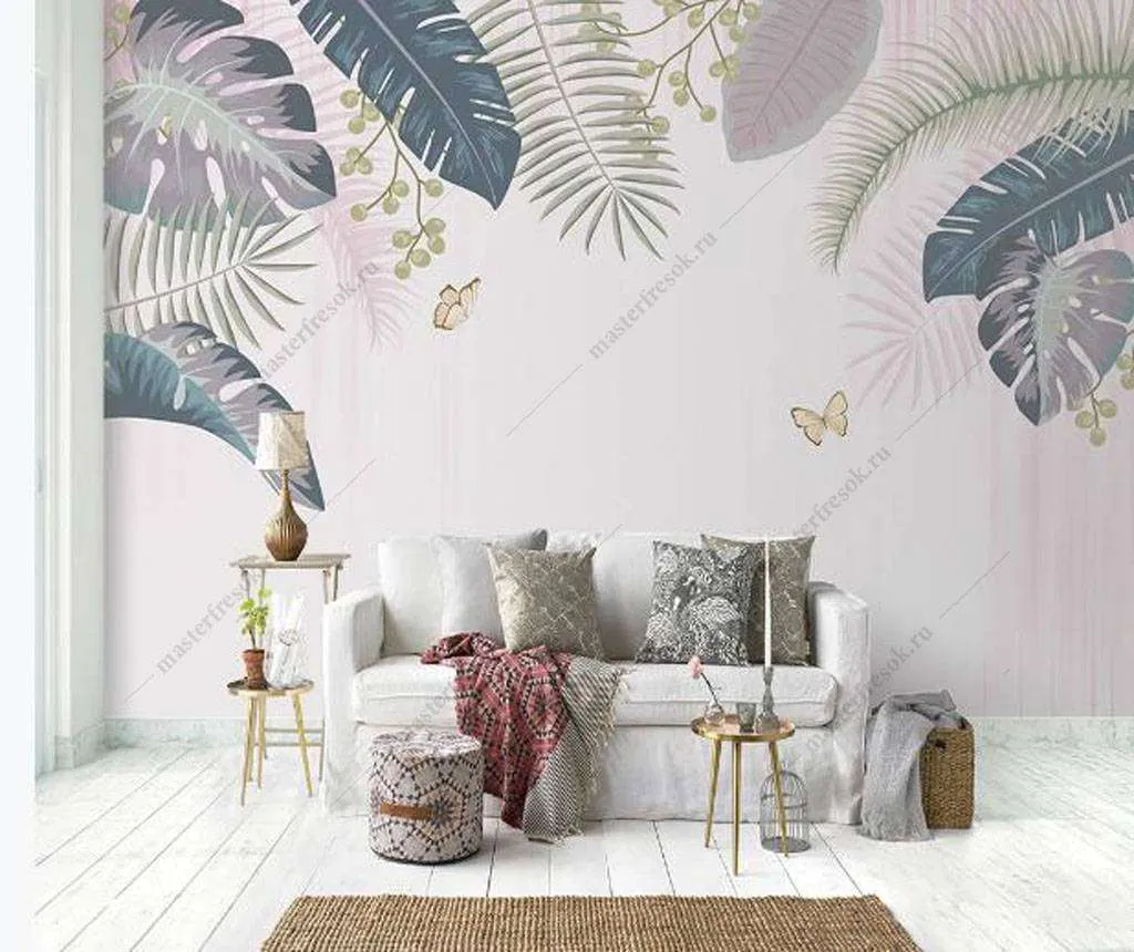 Фотообои в интерьере тропики  16-173 фото