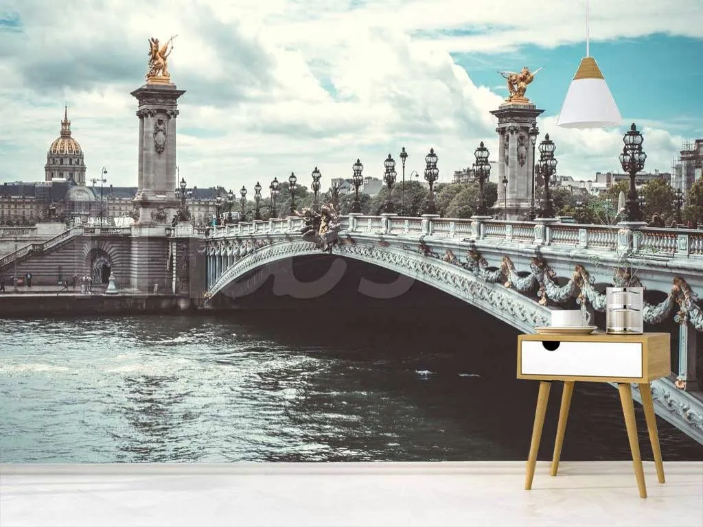 Фотообои в интерьере мост в париже  9-735 фото