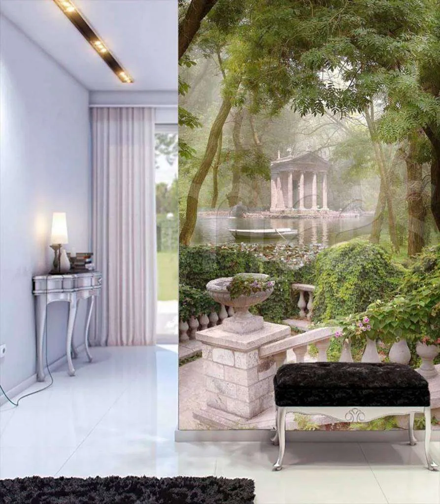 Фотообои Вид с балкона на беседку в парке  7-182