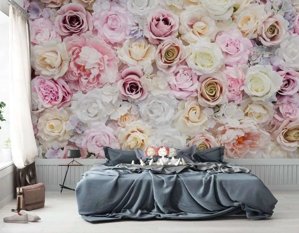 Фотообои в интерьере панно с розами  9-1764 фото