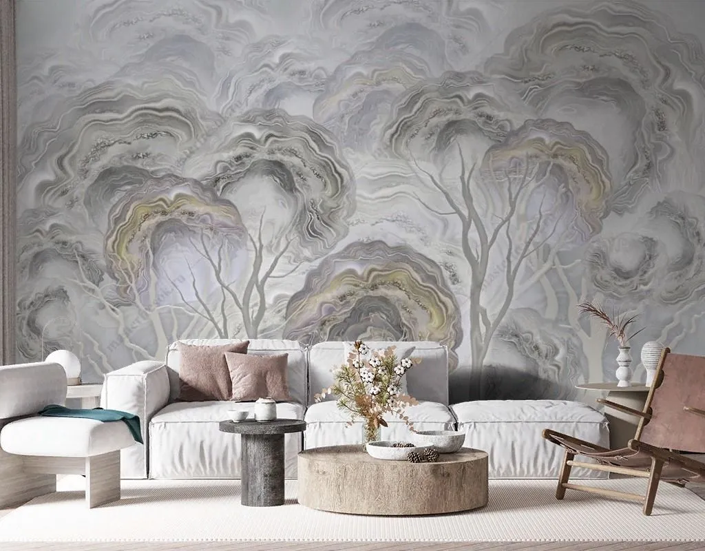 Фотообои Мрамор в форме деревьев  13-578