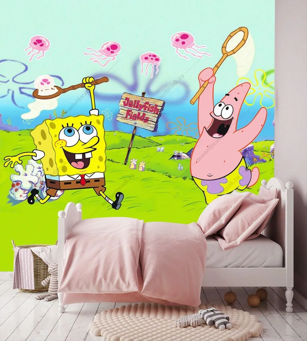 Фотообои в интерьере спанч боб и патрик  12-1410 фото