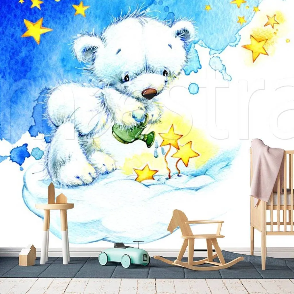 Фотообои Медвежонок поливает звезды  12-344