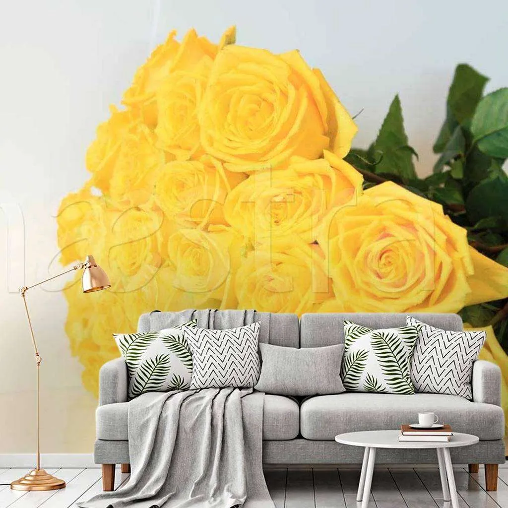 Фотообои Букет желтых роз красивый  10-304