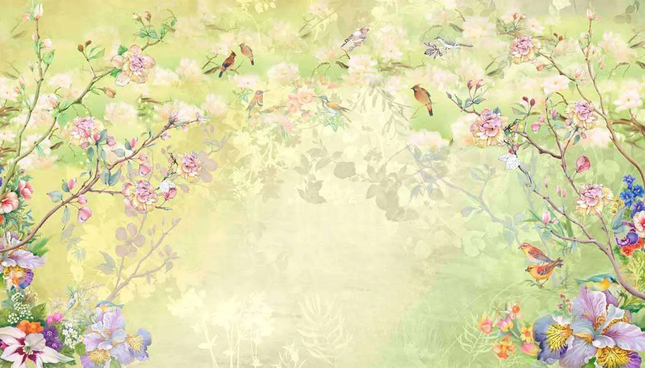 Фотообои в интерьере птицы в сказочном лесу  7-428 фото