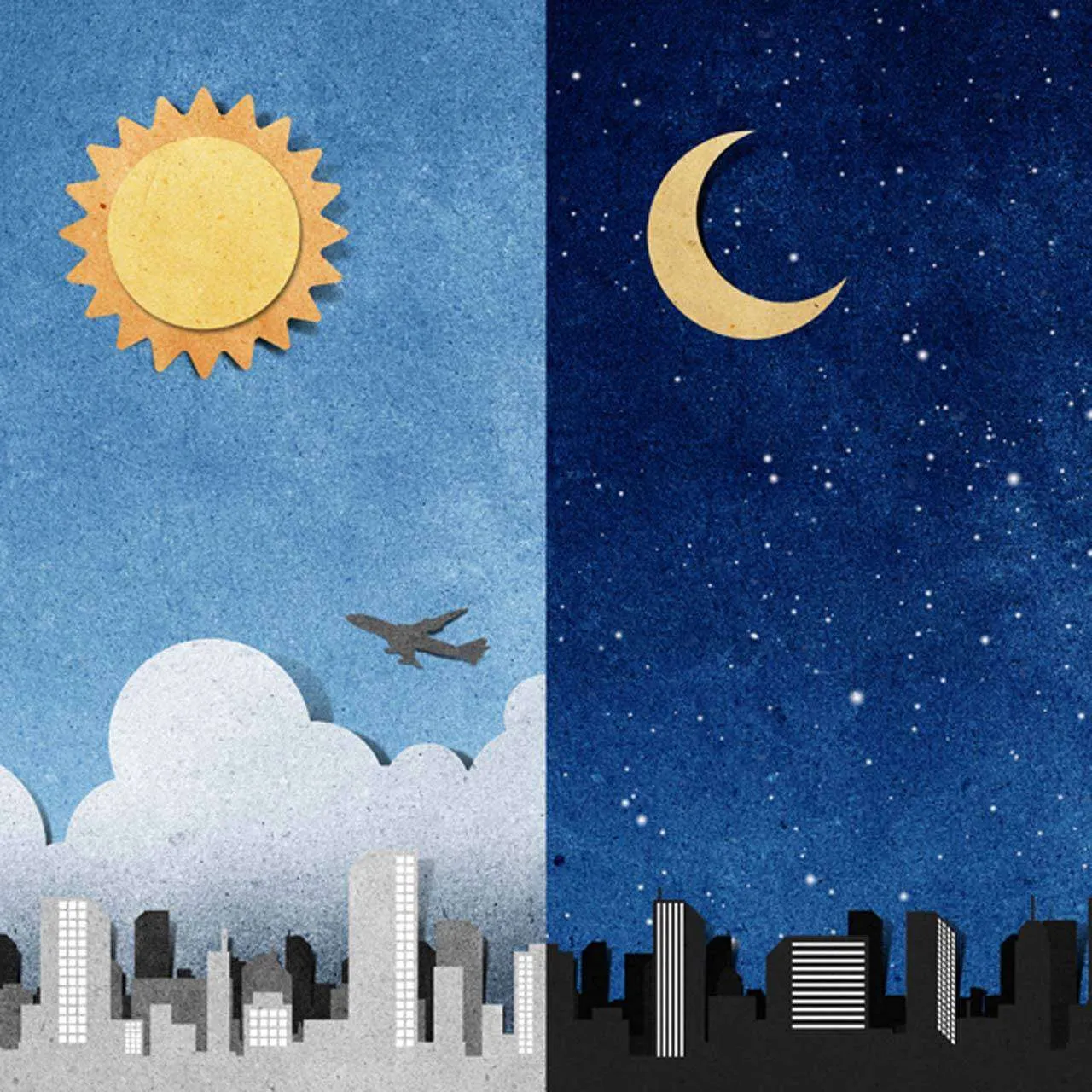 Фотообои в интерьере день и ночь в мегаполисе  12-324 фото