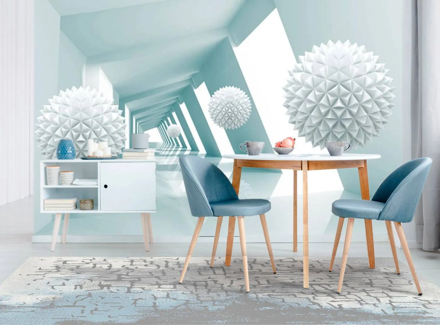 Фотообои в интерьере стереоскопические шары  15-707 фото