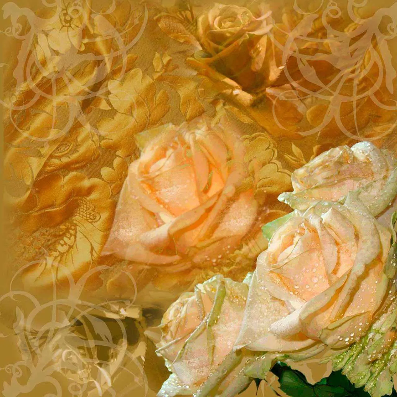 Фотообои в интерьере абстракция бежевая цветочная  2-117 фото