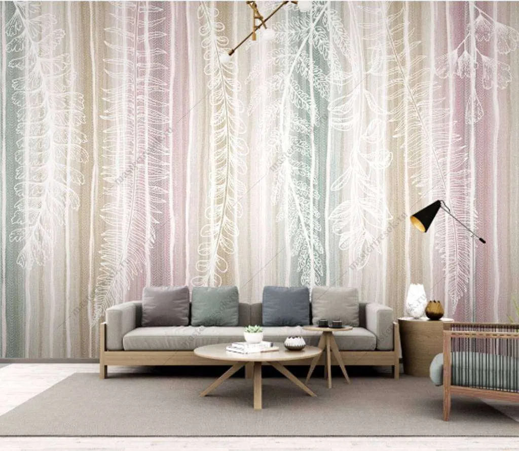 Фотообои в интерьере светлый фон  15-832 фото