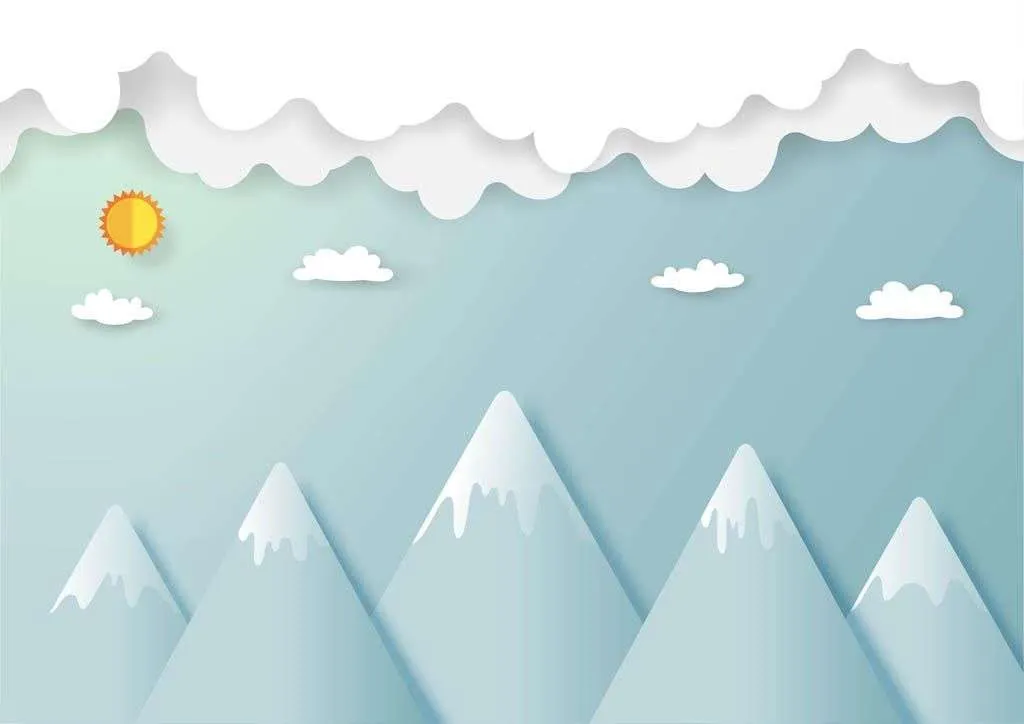 Фотообои в интерьере 3д облака и горы  12-827 фото