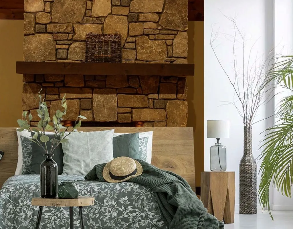 Фотообои в интерьере камин в спальне  9-2014 фото