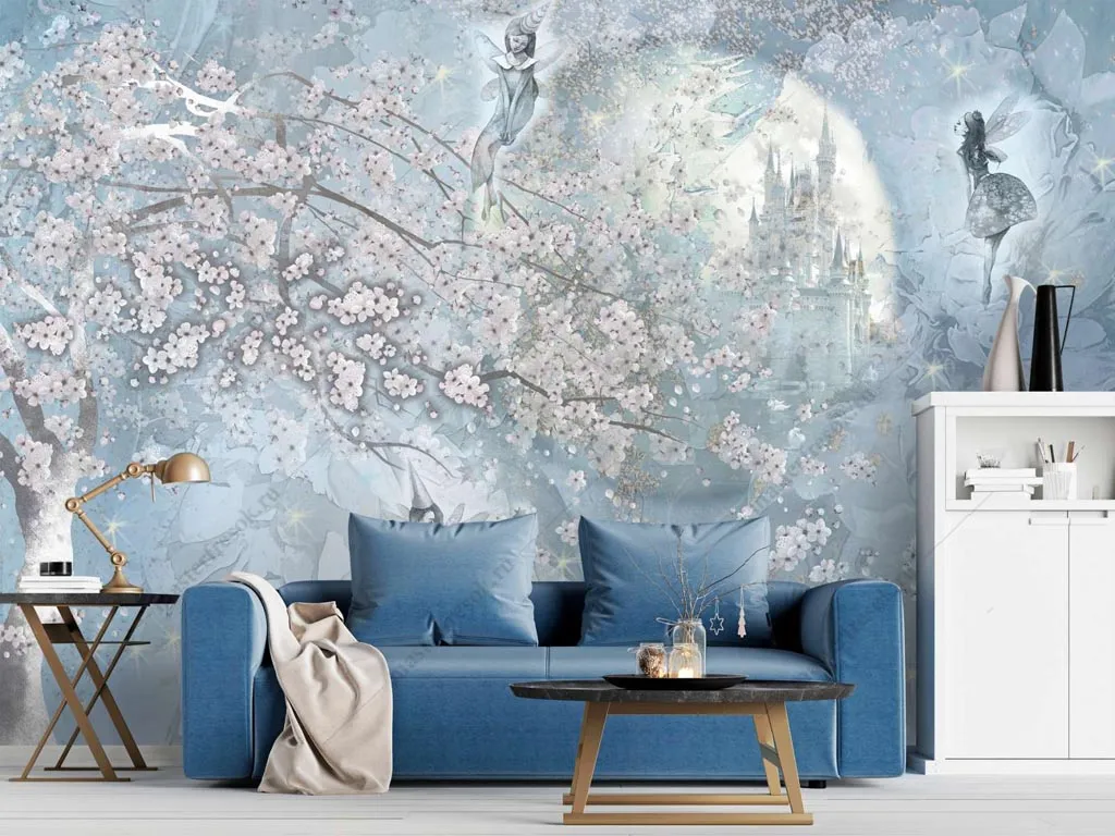 Фотообои в интерьере сказочный лес с феями  13-325 фото