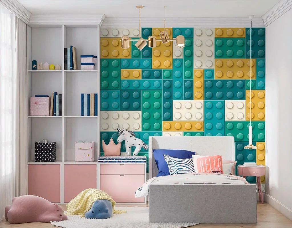 Фотообои Желто-зеленый Лего  12-1335