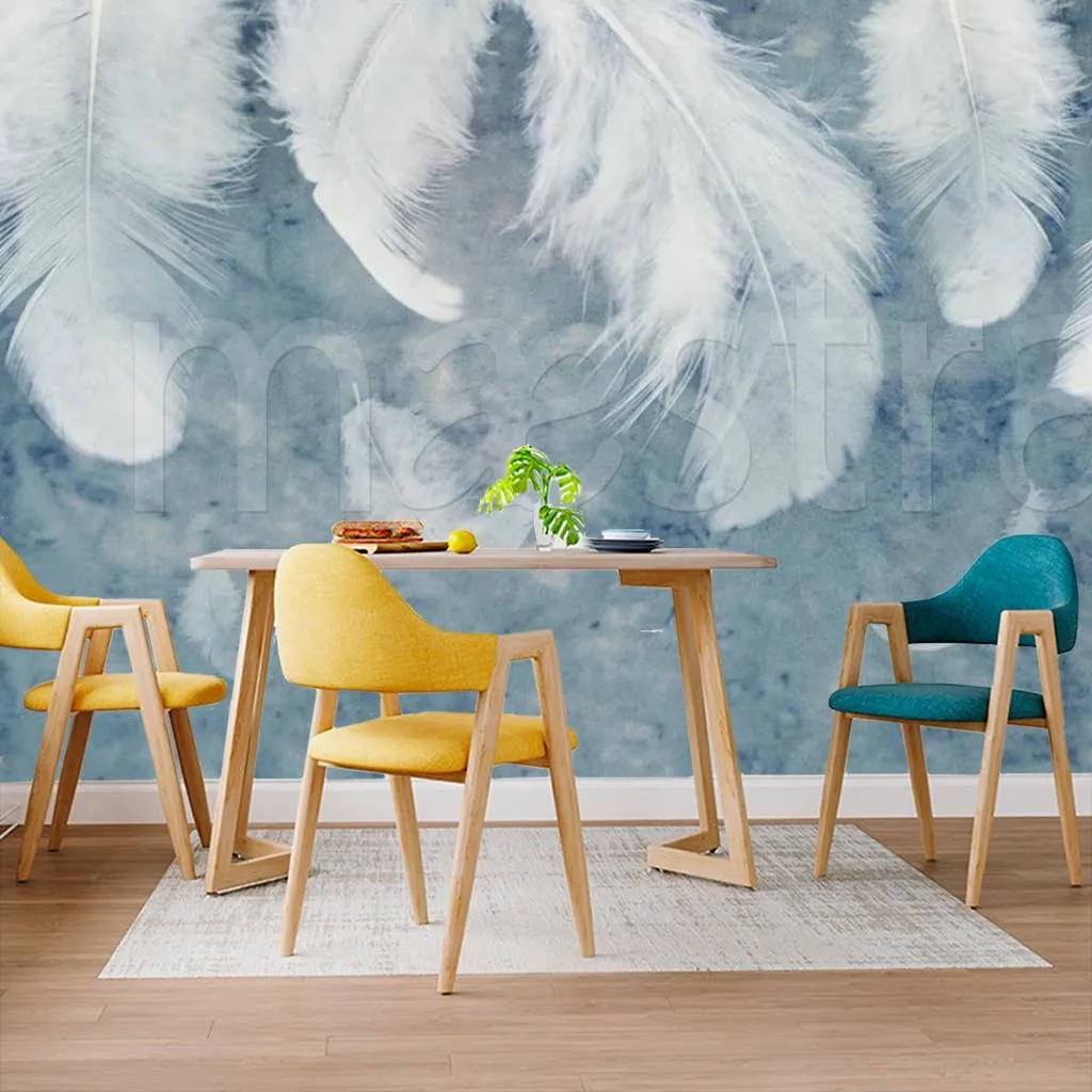 Фотообои Перья на сизом фоне  15-508