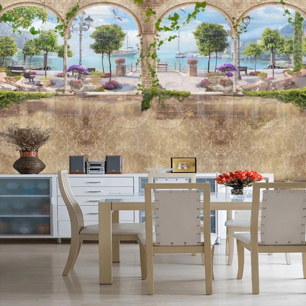 Фотообои в интерьере арки в интерьере зала  7-302 фото