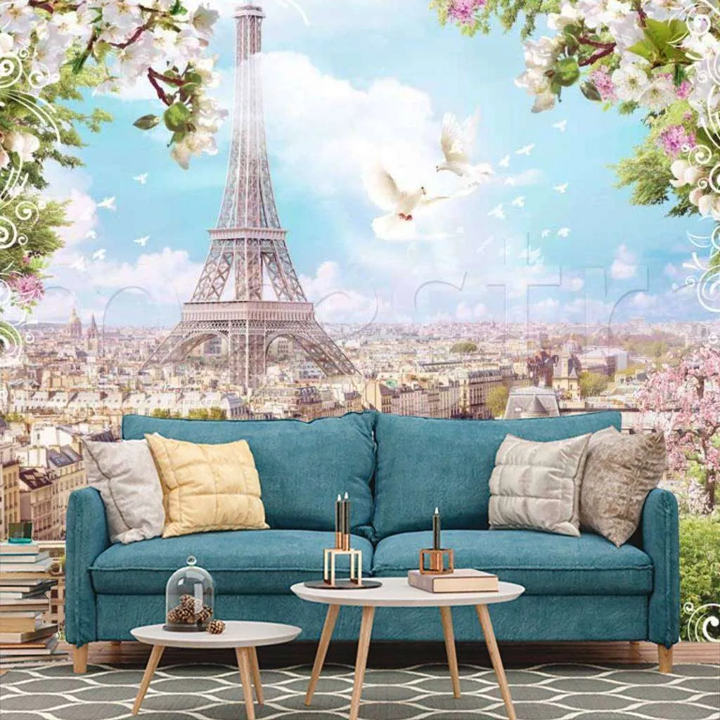 Фотообои Вид Парижа весной  9-734
