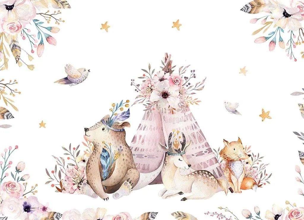 Фотообои в интерьере животные на полянке  14-060 фото