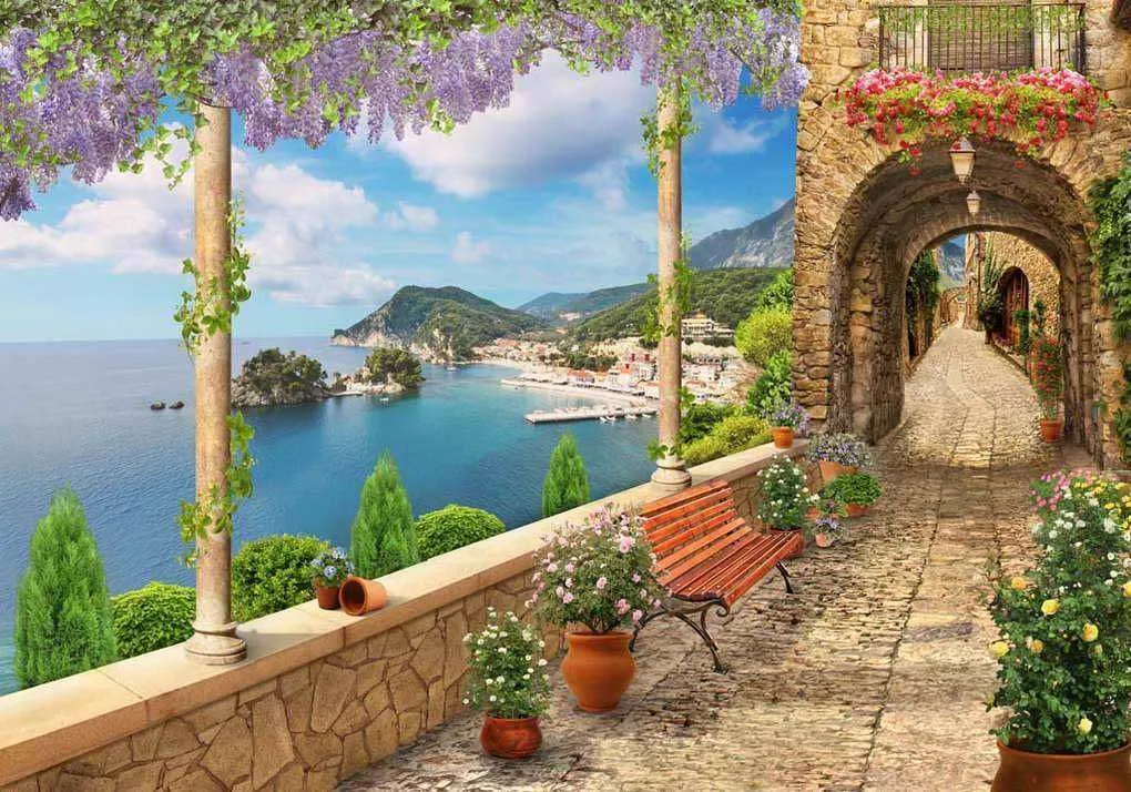 Фотообои в интерьере набережная из камня  17-0098 фото