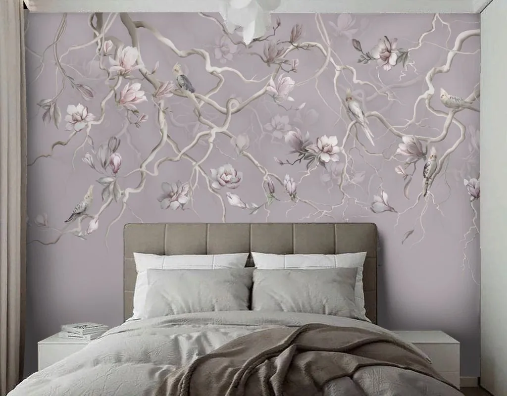 Фотообои в интерьере сакура нежная  13-738 фото