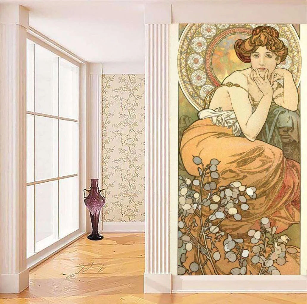 Фотообои в интерьере альфонс мариа муха – топаз  8-192 фото