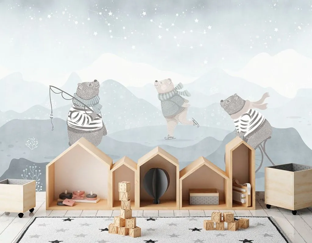 Фотообои Мишки на рыбалке  12-1642