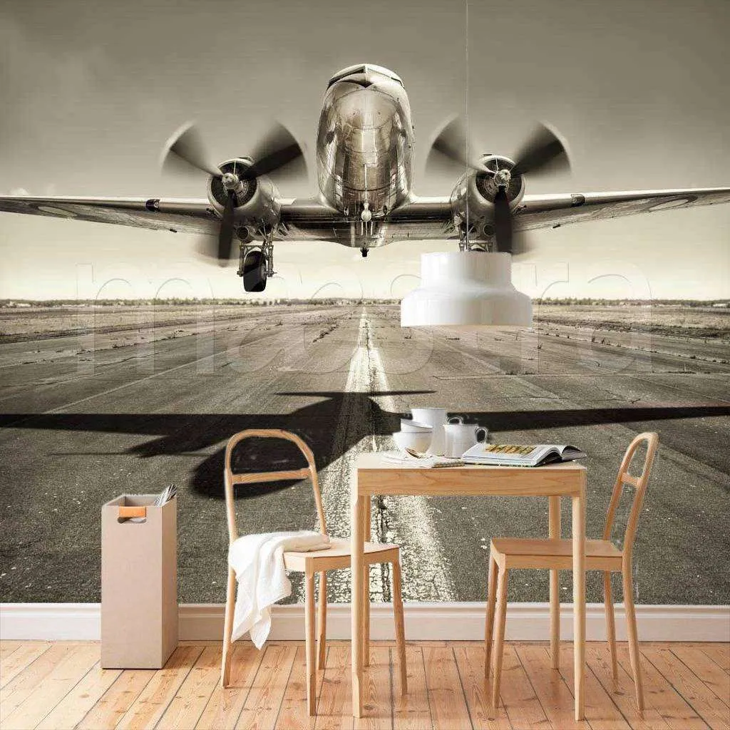 Фотообои Взлетная полоса и самолет  9-207