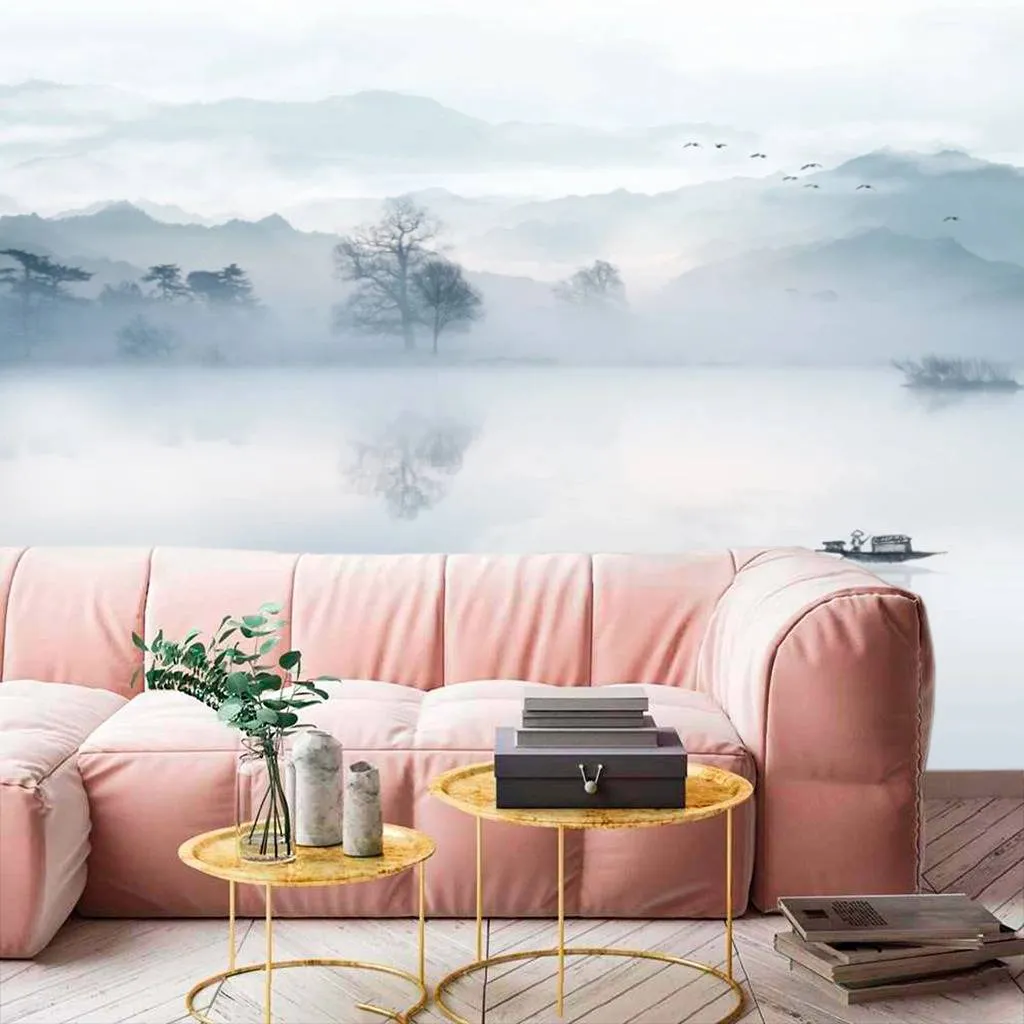 Фотообои Лодка в тумане  15-683