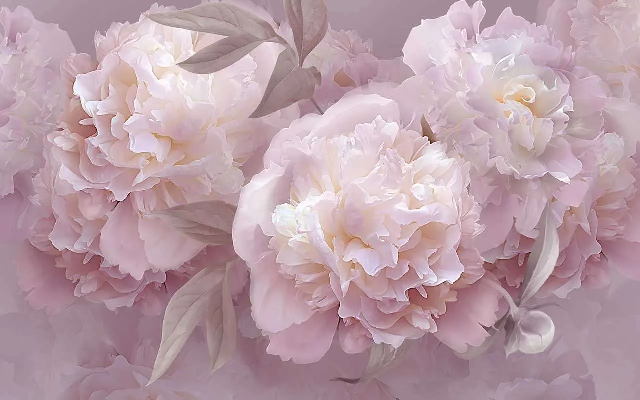 Фотообои в интерьере розовый букет пионов  13-411 фото