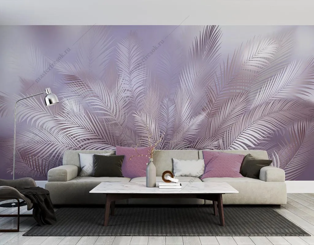 Фотообои в интерьере тропики в дымке  13-445 фото