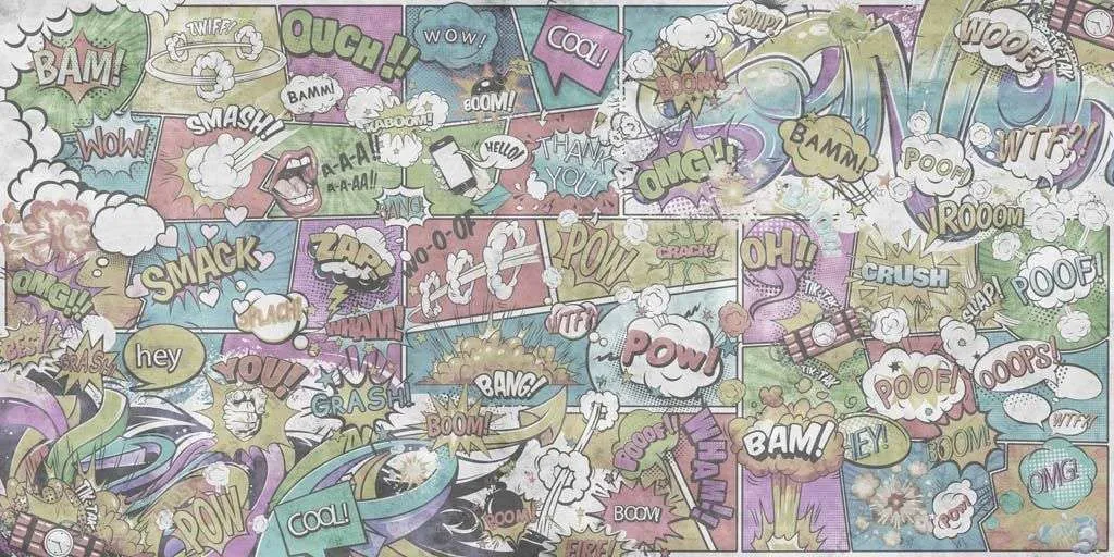 Фотообои в интерьере комиксы на стену  12-1369 фото