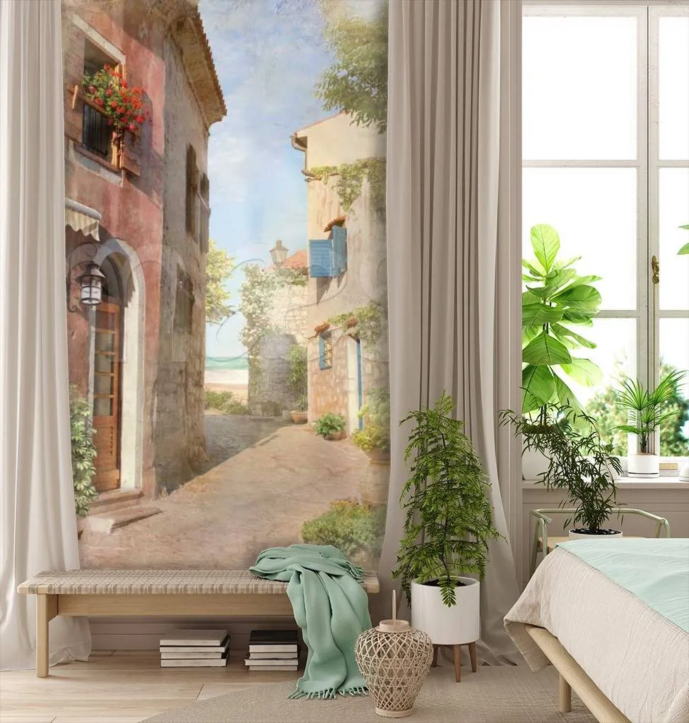 Фотообои Старинная улочка с выходом на море  11-039