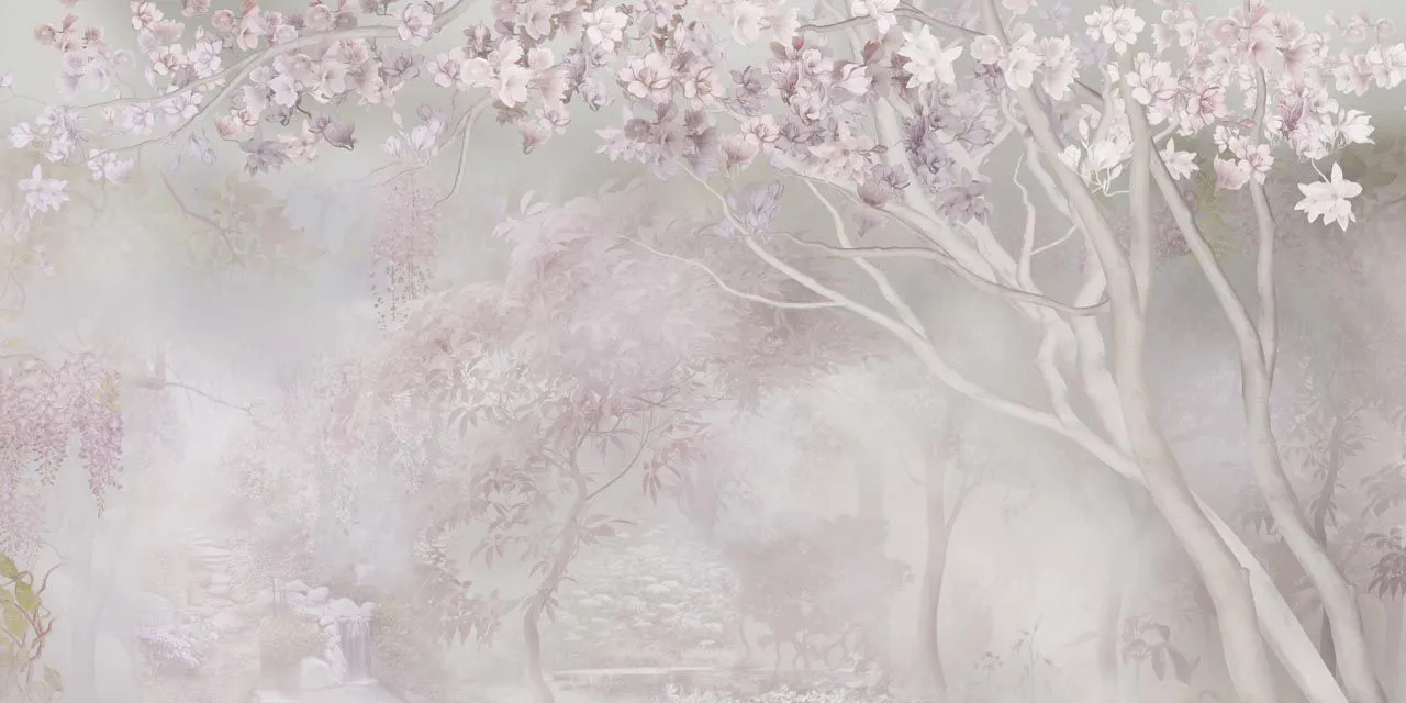 Фотообои в интерьере цветущий сказочный сад  13-446 фото