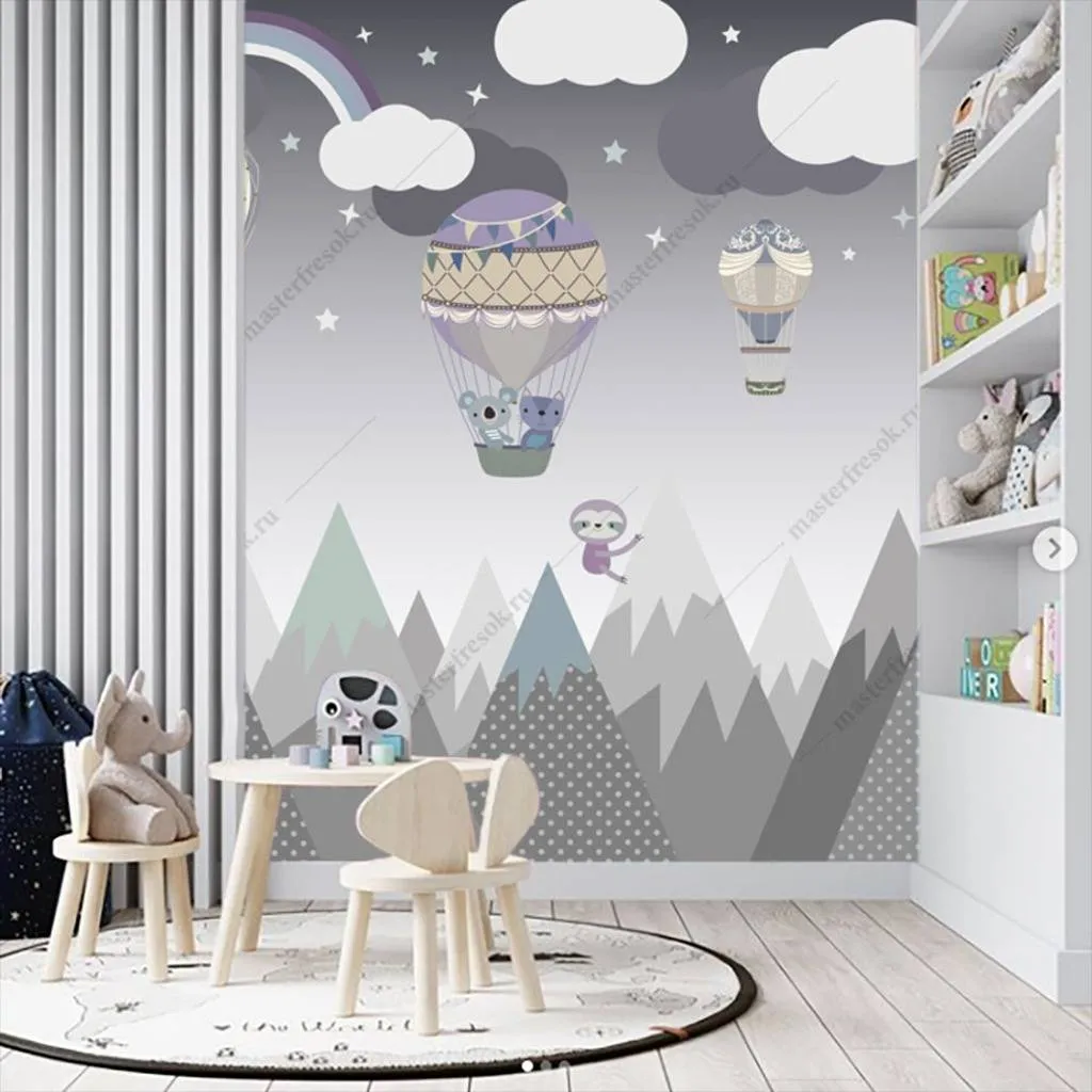 Фотообои Воздушный шар и горы  12-942