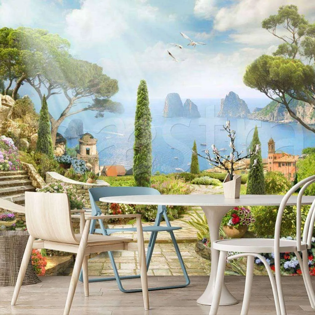 Фотообои Вид на море с красивой набережной  7-430